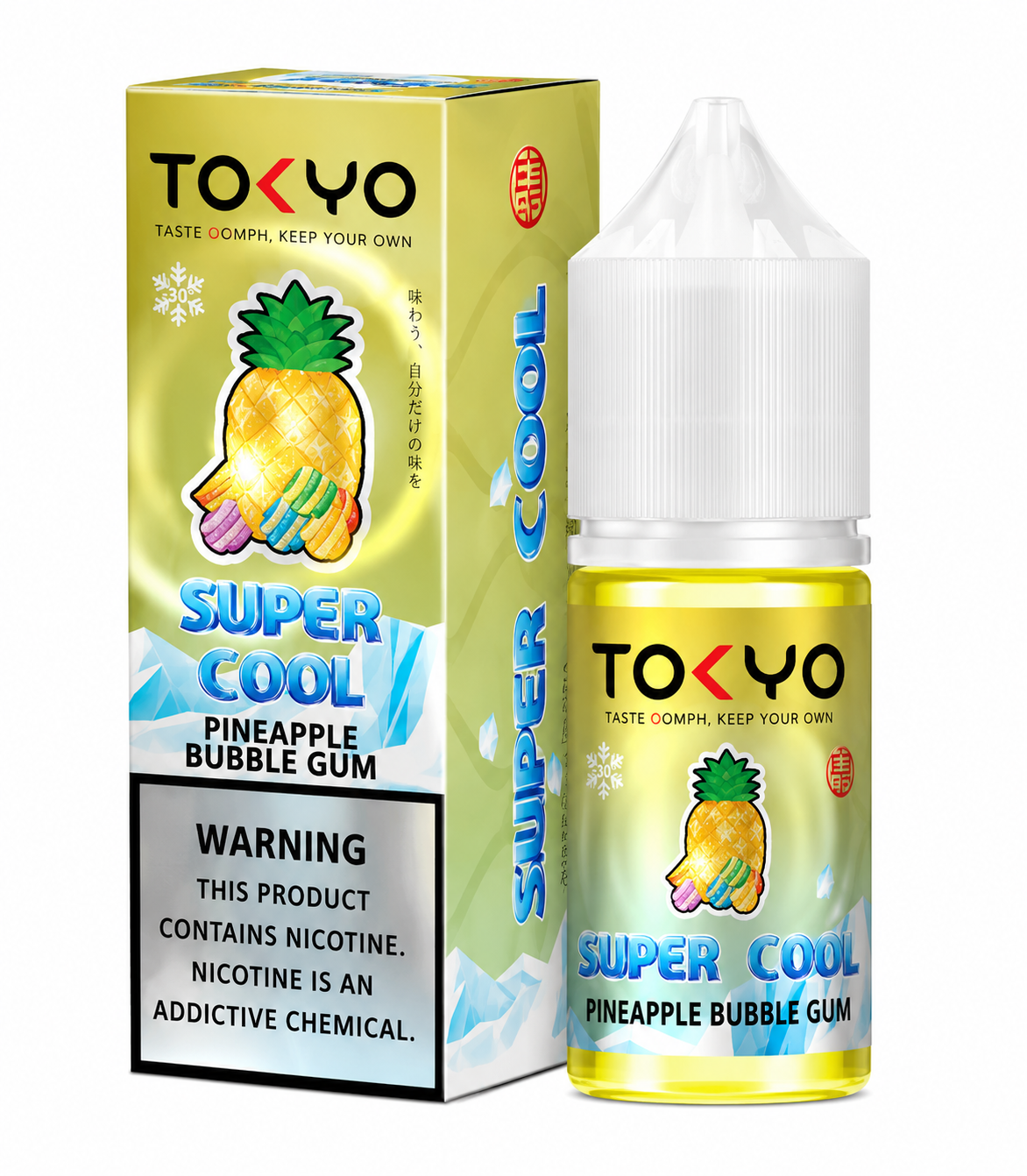 Tokyo Super Cool Pineapple Bubblegum Ice Salt Nic 30ml – Premium Vape Flavor in Pakistan