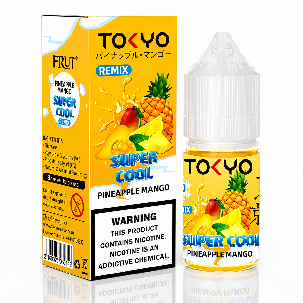 Tokyo Super Cool Pineapple Mango 30ml Nic Salt – Tropical Pineapple & Mango Flavor | Original Vape Juice